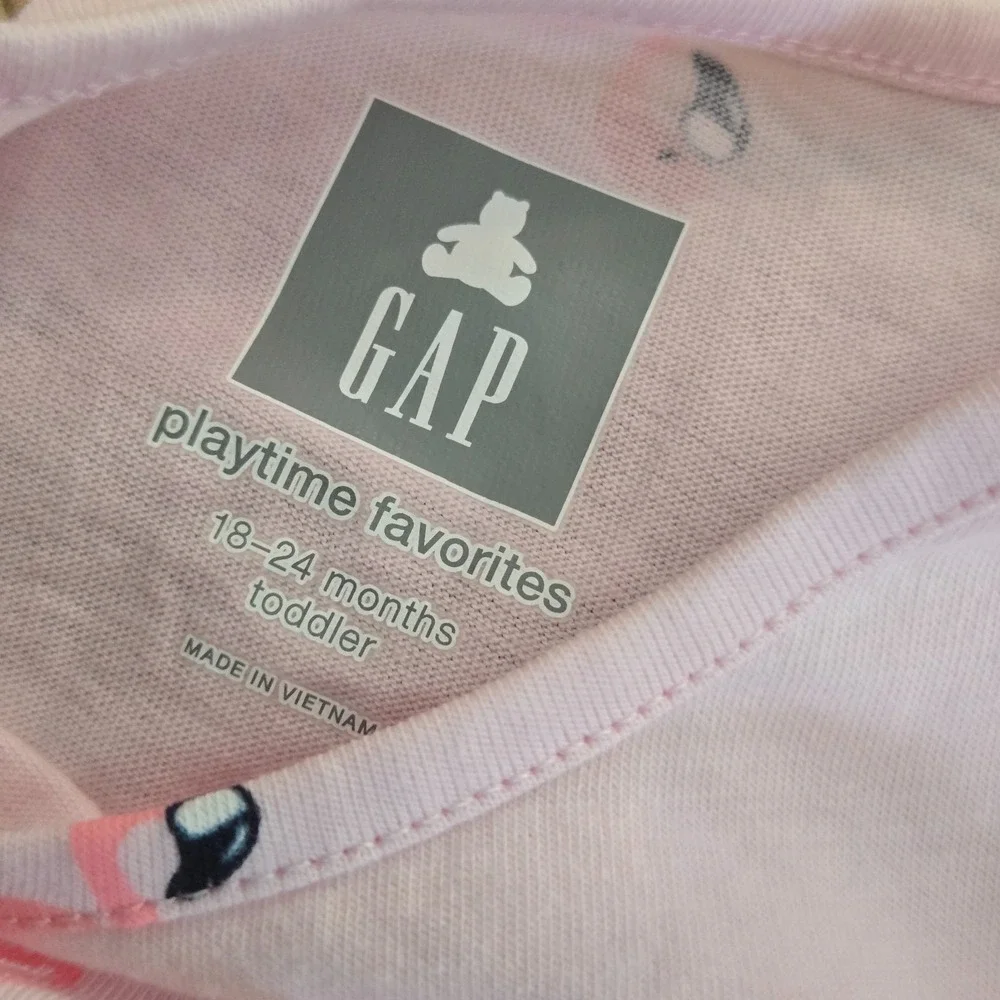 GAP Flamingo Print Toddler Pink Sleeveless Tunic and Pants, Size‎ 18-24 months